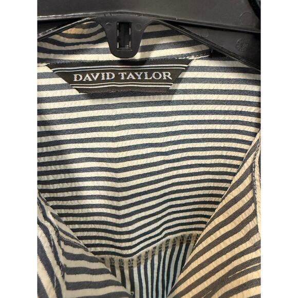 Vintage David Taylor Striped Polo Shirt - Size Medium - Picture 5 of 8